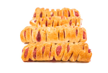 puff pastry with jam isolated