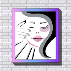 Graphic illustration with eyelash in the frame 10
