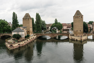 Fototapeta na wymiar Strasbourg barrage vauban near a canal in France
