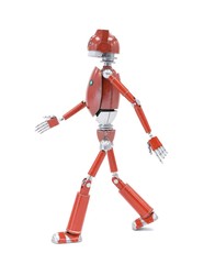 Red robot walking