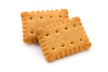 Tasty cookies biscuits on the  isolated background.