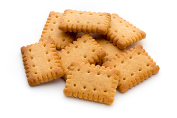 Tasty cookies biscuits on the  isolated background.