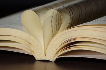 livre avec pages cœur