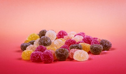 Fruit jelly with sugar-coated.