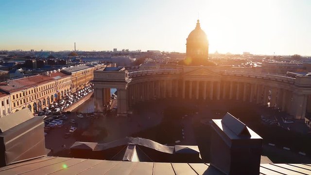 Kazan Cathedral in the evening in St. Petersburg
