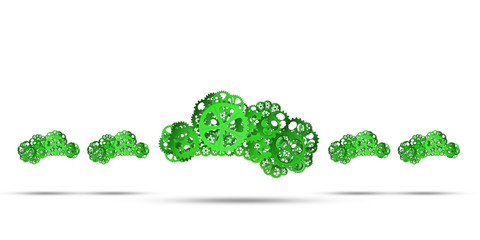 Mechanisms as symbol of wireless connection and interaction presented on white background