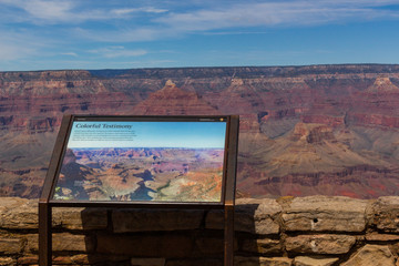 Grand Canyon South Rim Information Board Arizona USA