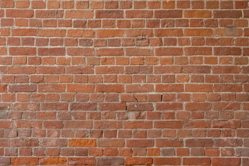 Old red bricks and white cement, wall texture