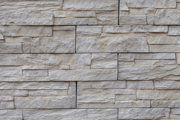 White stone bricks texture, rocky wall closeup