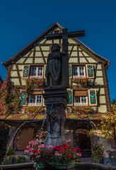 The wine-making village of Kaysersberg, Kaysersberg-Vignoble, Haut-Rhin, Alsace, France 