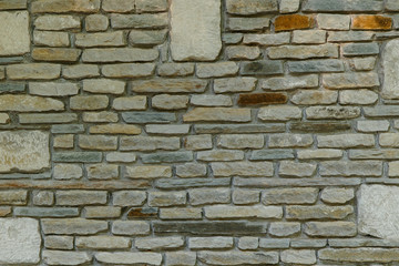 Flat stone bricks and rocky blocks, wall texture
