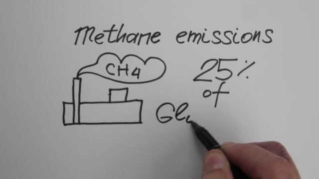 Methane emissions and global warming, scheme