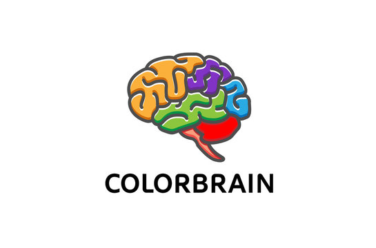 Creative Colorful Brain Logo Design Illustration
