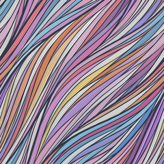 Abstract wavy lines seamless patterns set. Floral organic like vector illustration. Bright colorful seamlessly tiling background collection.