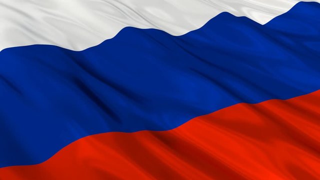Russia Flag Waving. Seamless loop.