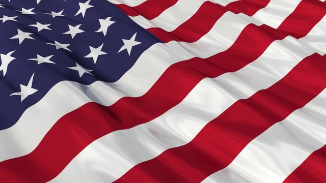 United States of America Flag Waving. Seamless loop.