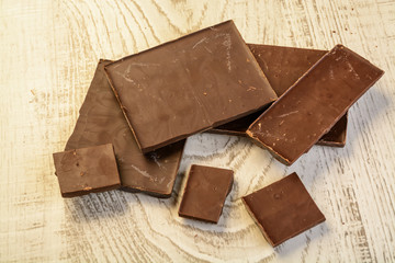 chchocolate on diferent sizes