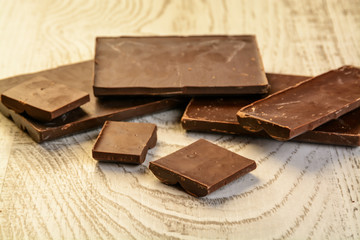 chchocolate on diferent sizes