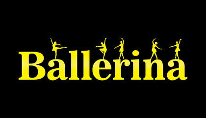 ballerina yellow banner in black