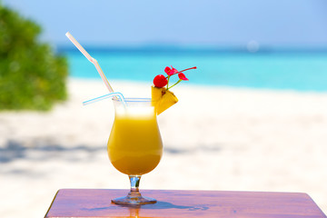 Coloerful cocktail and beverage on the beach