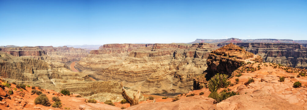 Panorama: Eagle Point - Grand Canyon West Rim, Arizona, AZ, USA