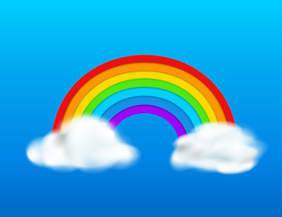 rainbow with clouds