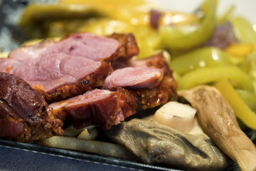 Food with meat and mushroom