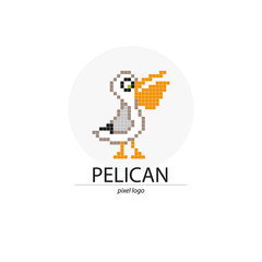 Bird logo pixel design template. Logo concept icon. Vector illustration