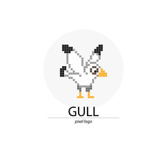 Bird logo pixel design template. Logo concept icon. Vector illustration