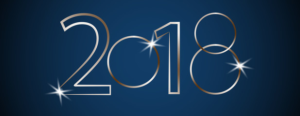 Happy new year 2018. Gold numbers 3D on the golden background wi