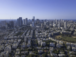 Park Tzameret akirov is a newly built residential neighborhood of Tel Aviv israel apartment buildings, surrounded by green space panoramic view