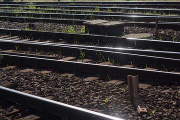 steel railroad tracks