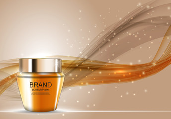 Design Cosmetics Product  Template for Ads or Magazine Background. 3D Realistic Vector Iillustration