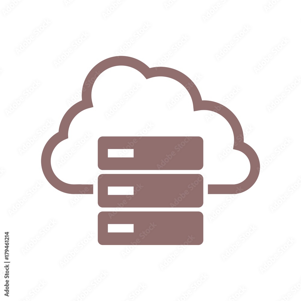 Poster hosting server icon, database icon