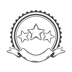 Stars, circles and ribbon