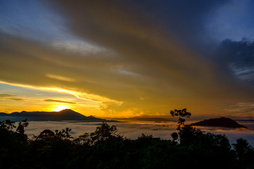 Danum Valley in Sabah at dawn, Malaysian Borneo