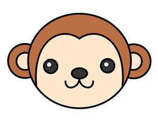 サルの顔(色、ツヤ、線)