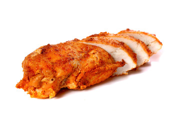 Sliced chicken with a crispy crust