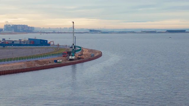 bridge on the embankment of the Finnish Gulf in St. Petersburg