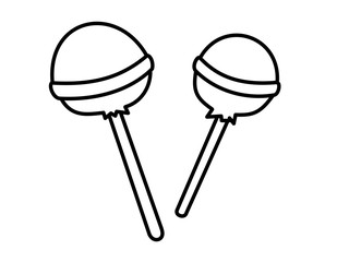 キャンディー(棒、線画)