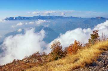 Clouds among the mountains. Lovcen National Park, Montenegro