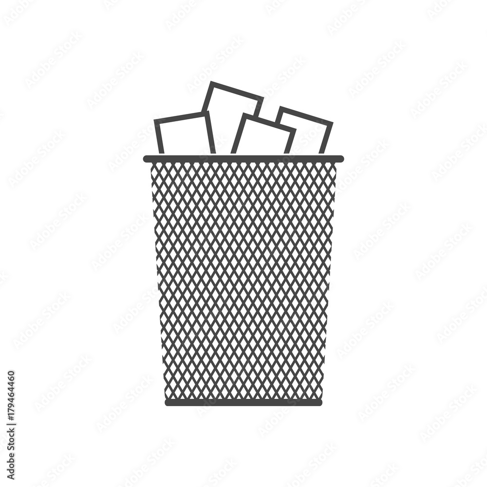 Poster vector recycle bin trash and garbage icon