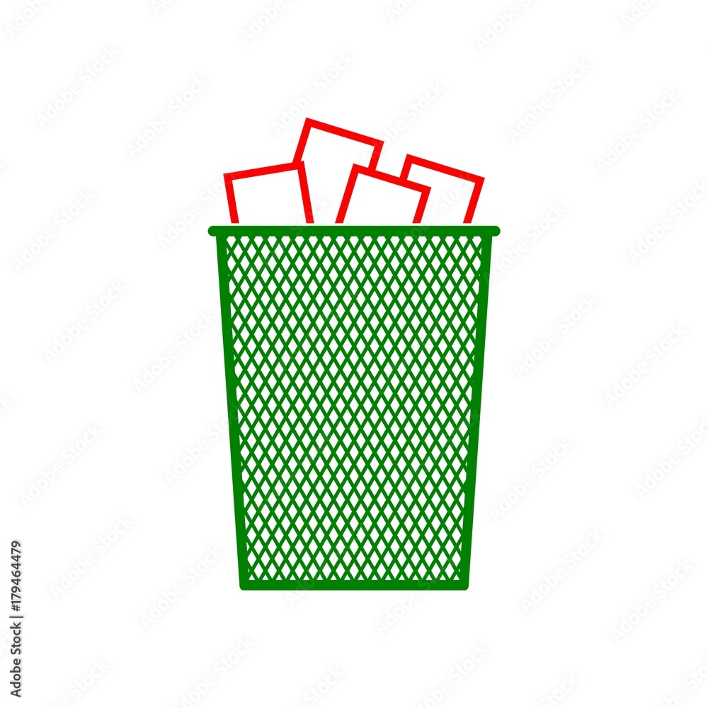 Poster vector recycle bin trash and garbage icon