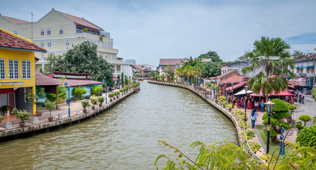 panorama des quais de Malacca