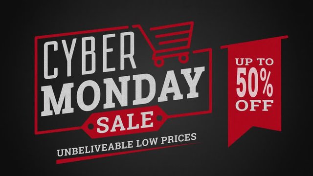 Cyber Monday. Sale promotion video