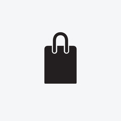 Icon graphic shopping package, Shopping bag. Black and white pictogram for web design. Vector flat illustrations, logo