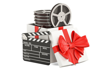 Fototapeta premium Film gift concept, 3D rendering