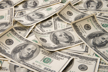 Background of 100 dollar bills