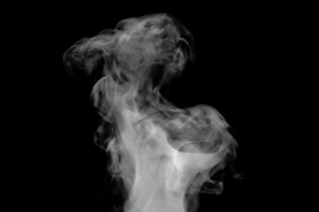 White smoke on black background, 3D rendering