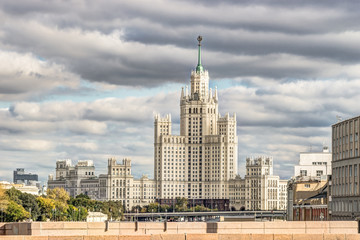 Fototapeta na wymiar Stalin’s Skyscrapers apartment building, Moscow, Russia